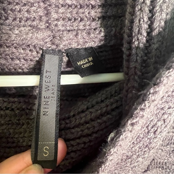 Nine West Jeans Turtleneck Sweater Dark Gray Cableknit S - Picture 8 of 9